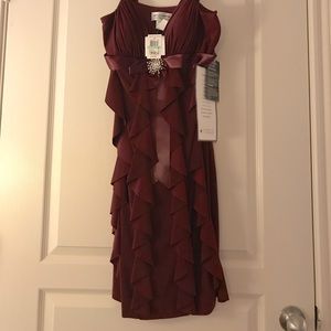 BRAND NEW WITH TAGS. Betsy & Adam cocktail dress with rhinestone embellishment.
